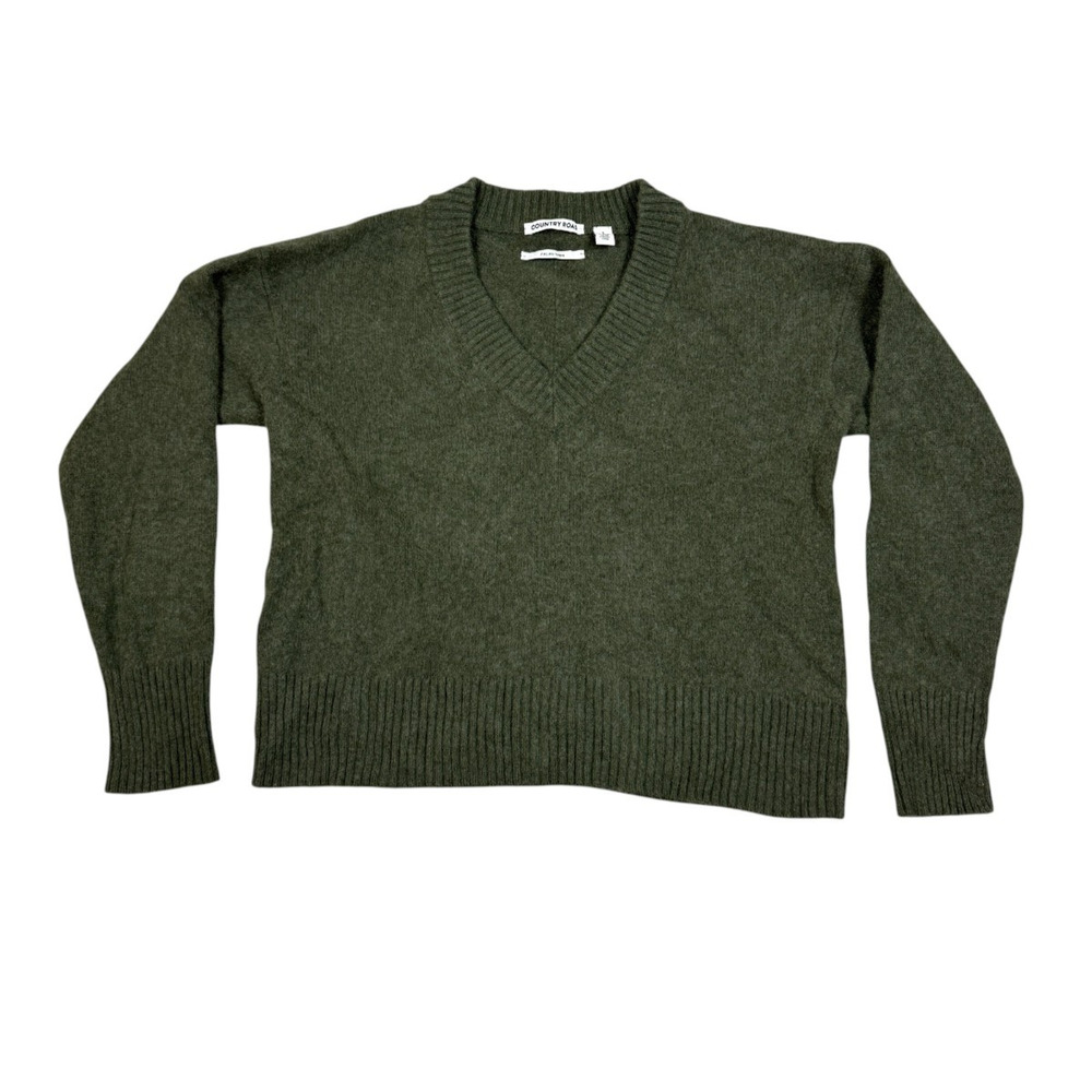 Country Road Womens Size S Wool Sweater Green V-Neck